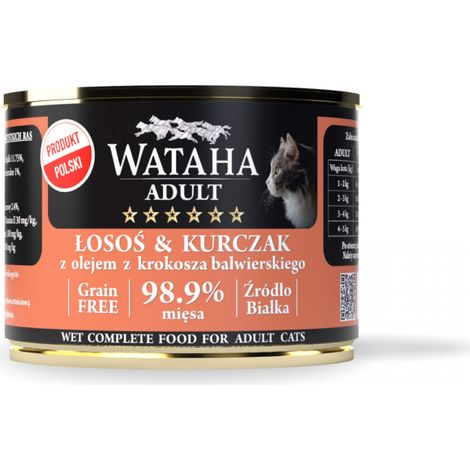Wataha chasse chat adulte saumon poulet 200g