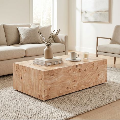 Tavolino da caffè, design minimalista, uso versatile, superficie facile da pulire, MDF, color legno (1/5)