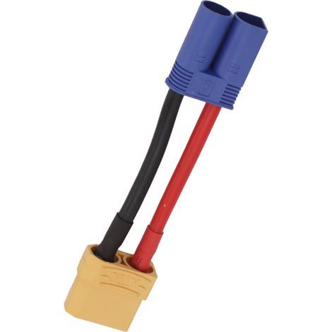 Adaptateur de câble XT90 femelle vers EC5 mâle, calibre 12 AWG, pour modèles réduits de voitures et d'avions radiocommandés (9,9 cm). (1/5)