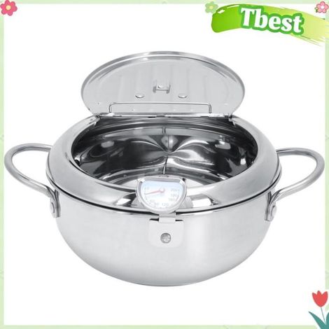 Tbest Marmite à friteuse Friteuse Japonaise pour Tempura, Mini Friteuse Compatible Lave-vaisselle pour Poisson, puericulture pot (1/5)
