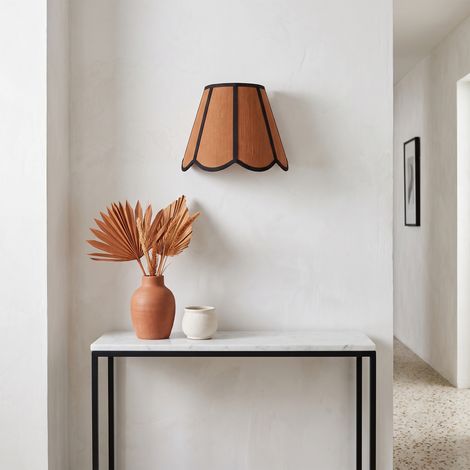 Aplique de Pared con Pantalla Rafia Terracota  Serie YARA (1/5)
