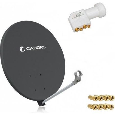 Parabole Satellite - CAHORS - SMC 70 HD - Fibre Composite - Gris Anthracite - LNB Quad HDME 0,1dB