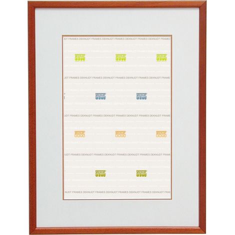 Cadre Photo avec Double Passe-Partout Bois Brun Clair 23 x 23 x 1,5 cm