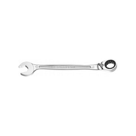 Facom – Clé mixte à cliquet 7 mm – Longueur 140 mm – Finition chrome satiné – Double terminaison – Pour espaces confinés