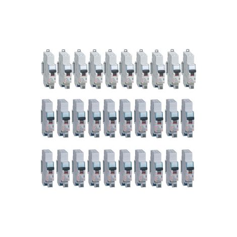 LEGRAND - LOT de 30 disjoncteurs DNX3 : 10A x10, 16A x10, 20A x10 - Bornes auto/auto - Ru00e9f. : 406782x10+406783x10+406784x10 (1/5)