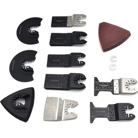 Oszillierendes Sägeblatt aus hochkohlenstoffhaltigem Stahl, gerades Holzbearbeitungs-Multitool, Schaufel, Schleifpapier-Set (1/5)