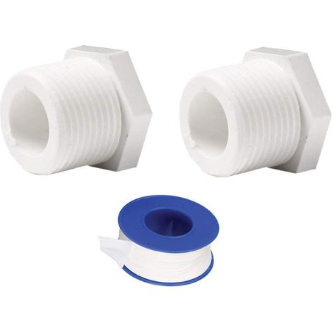 Capuchon de Tuyau D'eau Blanche - Raccords de Tuyau en PVC - Couvercle D'extrémité Externe, 32mm, 2pièces (+ 1pièces tape) (1/5)