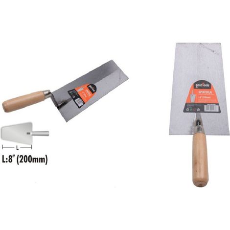 Truelle En Acier Spatule 200mm 8" Trapeze Manche En Bois Quincaillerie 90486 (1/2)