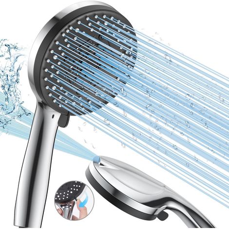 Pommeau de douche haute pression 10 jets, économie d'eau, anti-calcaire (1/5)