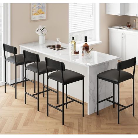 Ensemble Bar 2 Chaises Remb 3 étagères Métal Gris/Doré (1/5)