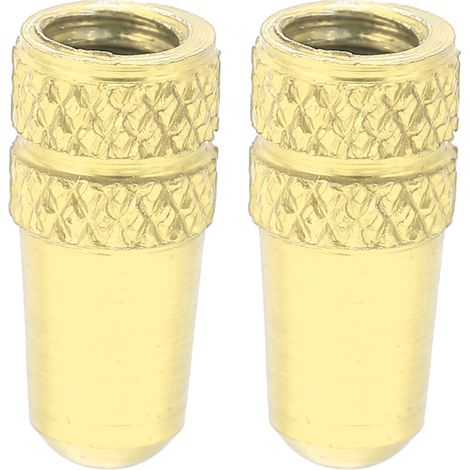 Set mit 2 Presta-Ventilkappen für Fahrräder, aus Aluminiumlegierung, goldfarben. (1/5)