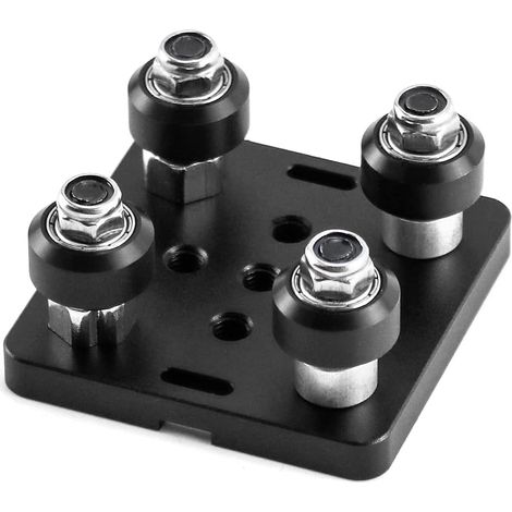 Petite roue en forme de V avec plaque, adaptée au profil en aluminium à rainure en V 2020, aux pièces d'imprimante CNC et 3D, noir (1/5)