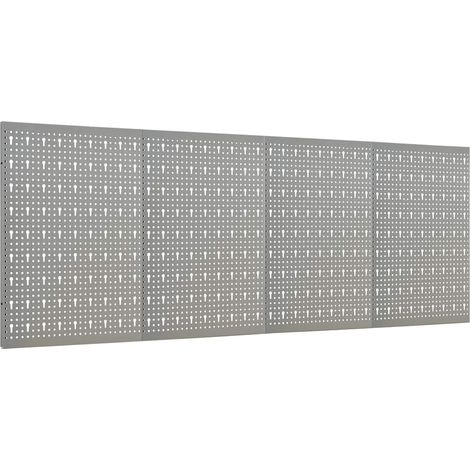 vidaXL Tableros de clavijas para pared 4 unidades acero 40x58 cm (1/2)