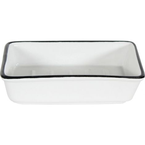Portasapone in ceramica Marcel, bianco e nero Centrale Brico