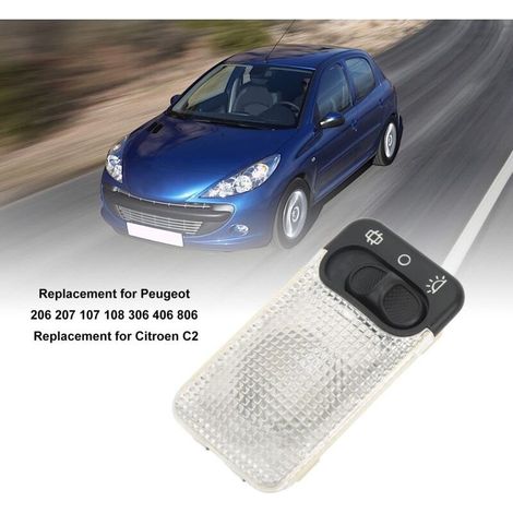 Voiture Intérieur Toit Liseuse 6362P3 Super Lumineux Dôme De Voiture Plafonnier LED Panneau de Remplacement pour Peugeot 206 207 107 108 306 406 806 (1/5)