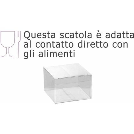 Scatole in pvc rettangolari trasparenti per confezioni, set da 30 pezzi, cm 7,5 x 7,5 x 5 H