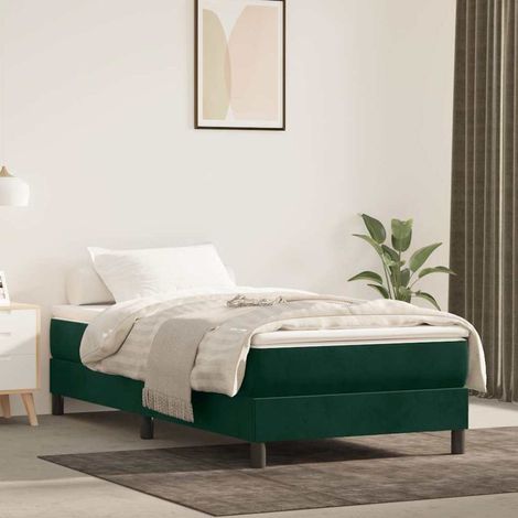 Sommier à ressorts de lit - Sommier pour Adulte et Enfant - Vert foncé 90x190 cm Velours BV856981 - BonneVie (1/5)