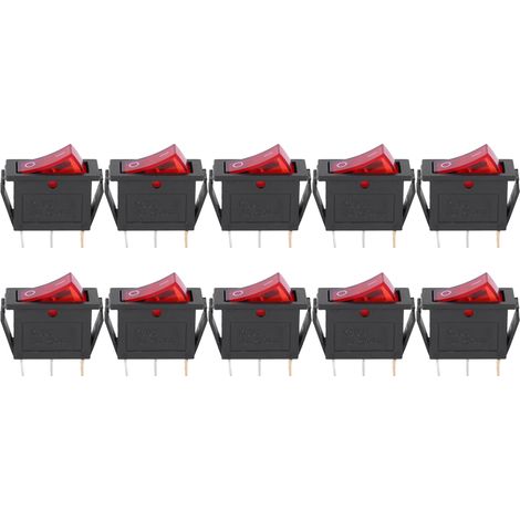Interrupteur à bascule à 3 broches, lumière rouge marche/arrêt, 2 positions KCD3, accessoires pour appareils ménagers, 10 pièces