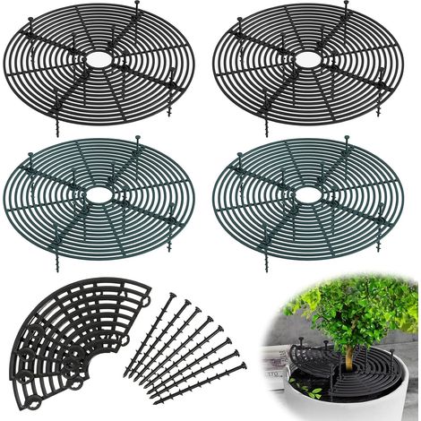 4 Pack Plant Pot Protection Grid, 30 cm, Cuttable Size, Plant Protection, Cats, Flower Pot Rack, Cat Protection, Protects the Earth from Animals and (1/5)