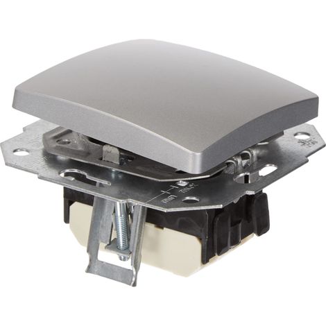 Interrupteur Bouton-poussoir design PARIS couleur argent (1/5)