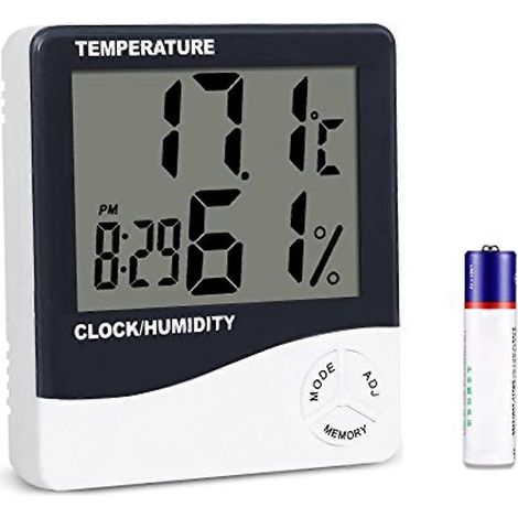 Mengshen Digitales Hygrometer-Thermometer, Anzeige für Innentemperatur und Luftfeuchtigkeit, geeignet für Zuhause, Büro, Gewächshaus, Keller, Auto, Babyzimmer TH02 (1/5)