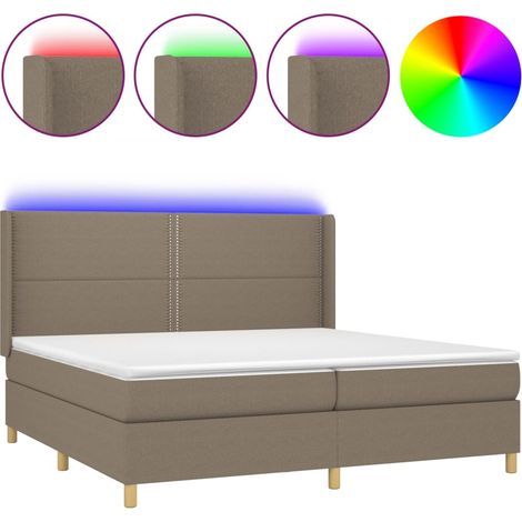 Maison Exclusive - Cama box spring colchón y luces LED tela gris