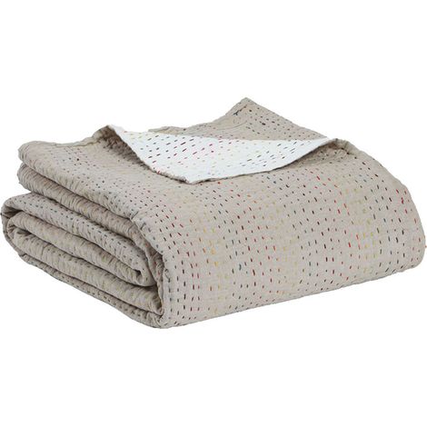 VIVARAISE - Jeté de lit Gastounet multicolore en coton 100% - Vivaraise (1/2)