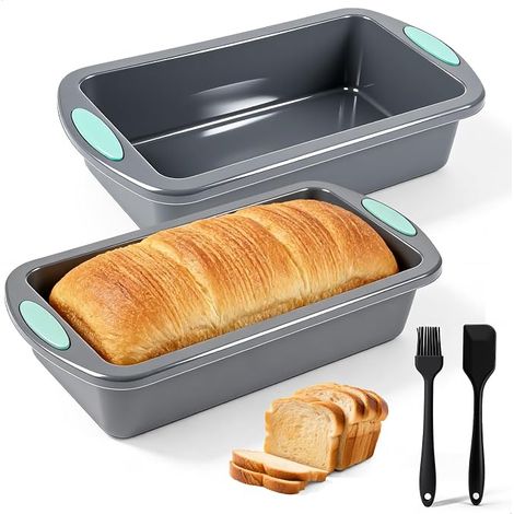 Silicone Cake Moulds, Silicone Mould with Brush + Spatula, Cake Mould 28 x 15 x 6.5 cm, Cake for Cakes, Bread, Lasagna, Brownies (1/5)