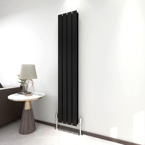 1600 x 272mm Double Designer Flat Panel Central Heating Radiator MATT BLACK