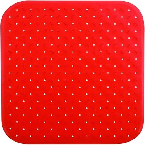 Tapis Fond de douche antidérapant Caoutchouc CLASS 54x54cm Rouge MSV
