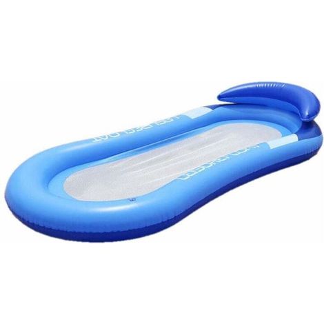 SABIR Hamacs d'eau, Hamac Floattant, Semi-immergé Recliner Lounge Filet Matelas Gonflable Flottant canapé à Eau Jouets de Piscine pour Adultes Enfants Plage Extérieur Lounger, Bleu, (1/4)
