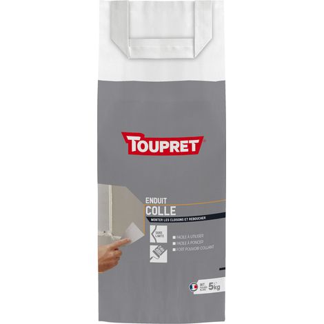 TOUPRET - Enduit colle intérieur poudre 5kg blanc (1/2)