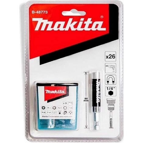 Set aus opaker Schraubführung mit 25 Bits - MAKITA B-48773