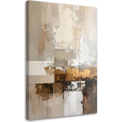 Tableau Moderne, Abstraction beige doré,20x30 (1/4)