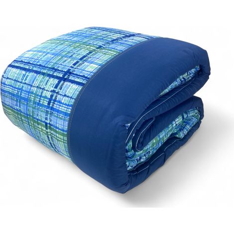 Couette d'hiver tyrolienne texture bleue - Couette chaude en microfibre hypoallergénique 300gr - Made in Italy Cm. 260x260 (1/5)