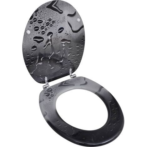 Abattant adulte pour WC à fermeture - Siège WC avec couvercle design goutte d'eau BV418108 - BonneVie (1/5)