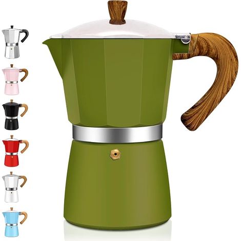 3 Tasse Aluminum Espresso Stovetop Moka Pot Express Coffee Maker Percolator Italian Classic Mocha Coffee Machine for Italian and Cuban Cafe Brewing for Home & Camping 150ml 5oz (1/5)