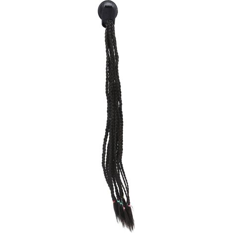 Casque de moto élégant avec attache pour queue de cheval, dreadlocks ou tresses, ventouse noire incluse (1/5)
