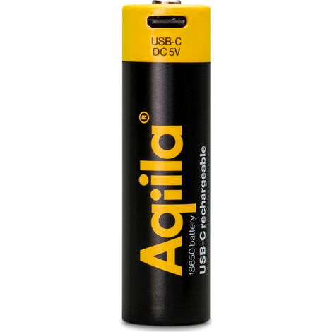 Aqiila - USB-C Rechargeable Battery - Size 18650 - 2000 mAh - 1 pack
