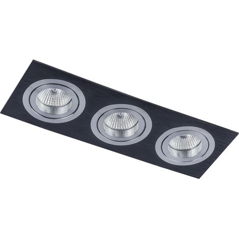 Spot encastré Italux Mooty 3x50W GX5.3 noir MQ71805-3AB (1/2)