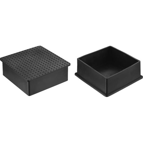 1 Pièces Bouchons Carrés en Plastique 75 x 75mm Noir (1/5)