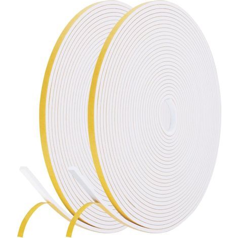 Guarnizione per finestre Flintronic, isolamento termico, guarnizione autoadesiva per finestre e porte, guarnizione fonoassorbente per finestre, guarnizione in schiuma per finestre (6 mm x 3 mm x 20 m, (1/5)