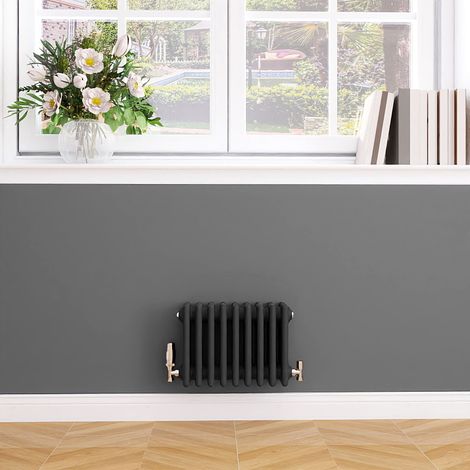 Biubiubath Traditional Cast Iron Style Radiator Horizontal 4 Column Anthracite 300x425mm