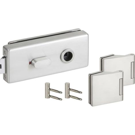 HERMAT Ganzglastürschloss-Set GENOVA 6086U/6325/HZ, Edelstahl (1/2)