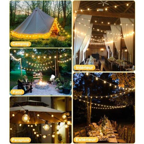 Solaire Guirlande Exterieur Lumineuse LED 7M Guinguette Solaires Lumineuse IP65 Imperméable Lampe Extérieur Guirlandes (1/5)