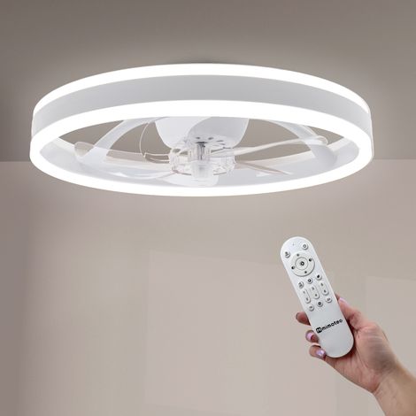 IluminaShop - Ventilador de Techo LED Verona 51W Blanco DC Ultra Silencioso con Mando a Distancia y Palas Retractiles Verano / Invierno (1/5)