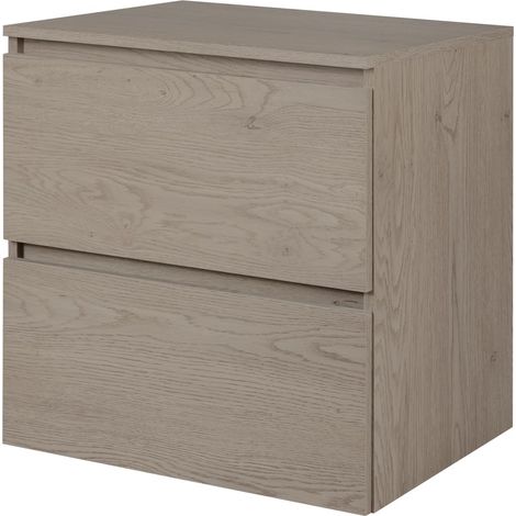 Mobile da bagno 60 cm con piano di lavoro superiore, Colore: Rovere Scuro, 60 x 46 x 60,7 cm (1/5)