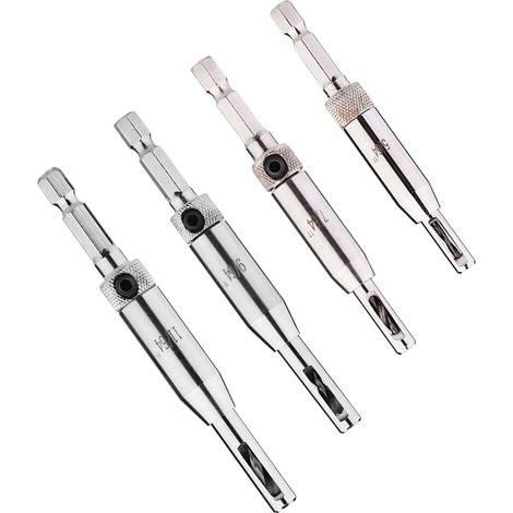Lot de 4 Forets à Héxagone pour Charnières de Portes et Fenêtres Perceuse Outils de Bricolage-KZQ (1/5)
