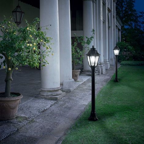 Ideal Lux – Lampe extérieure 1 lumière E27 – Finition noire – IP44 pour résistance intempéries – Hauteur 110 cm – Diamètre 22 cm (1/2)