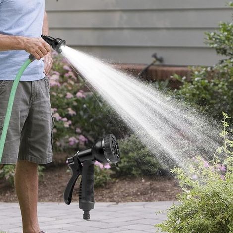 Arroseur de jardin avec 7 réglages d'arrosage ajustables – pour arroser les plantes, la pelouse et le jardin, laver les voitures, faire le ménage. (1/5)